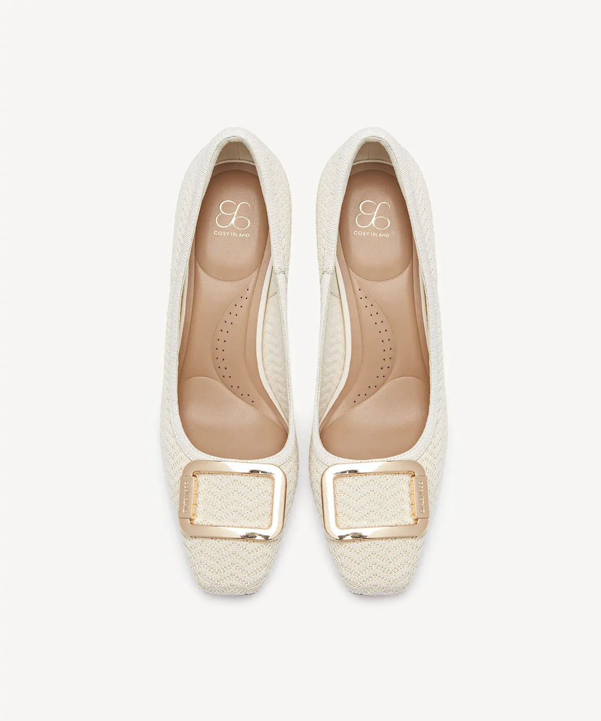 Signature Buckle Square Toe Heeled Pump