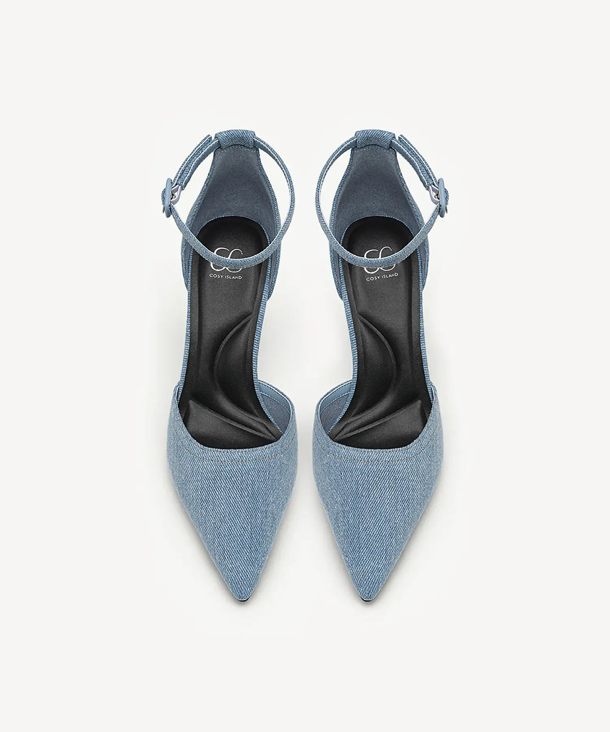 Bicolor Strapped Pointed Toe Stiletto Pump