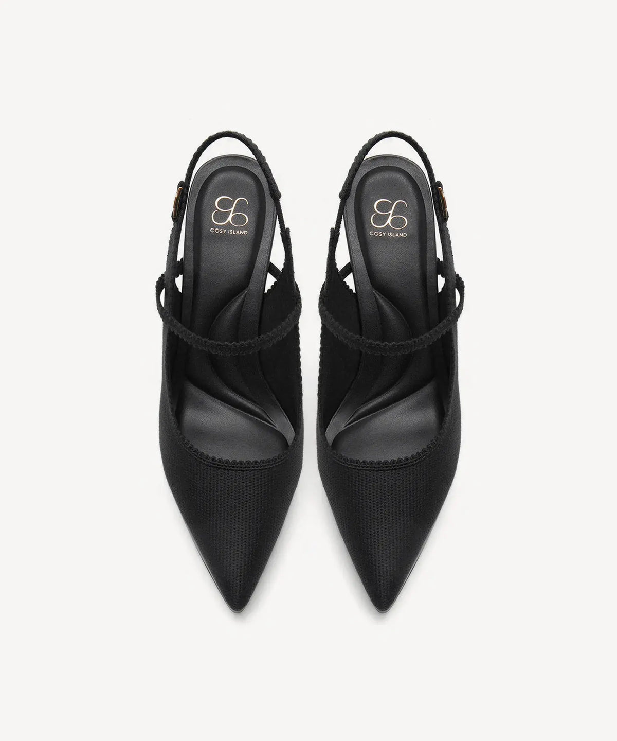 EmbroDance Pointed Toe Platform Heeled Slingback