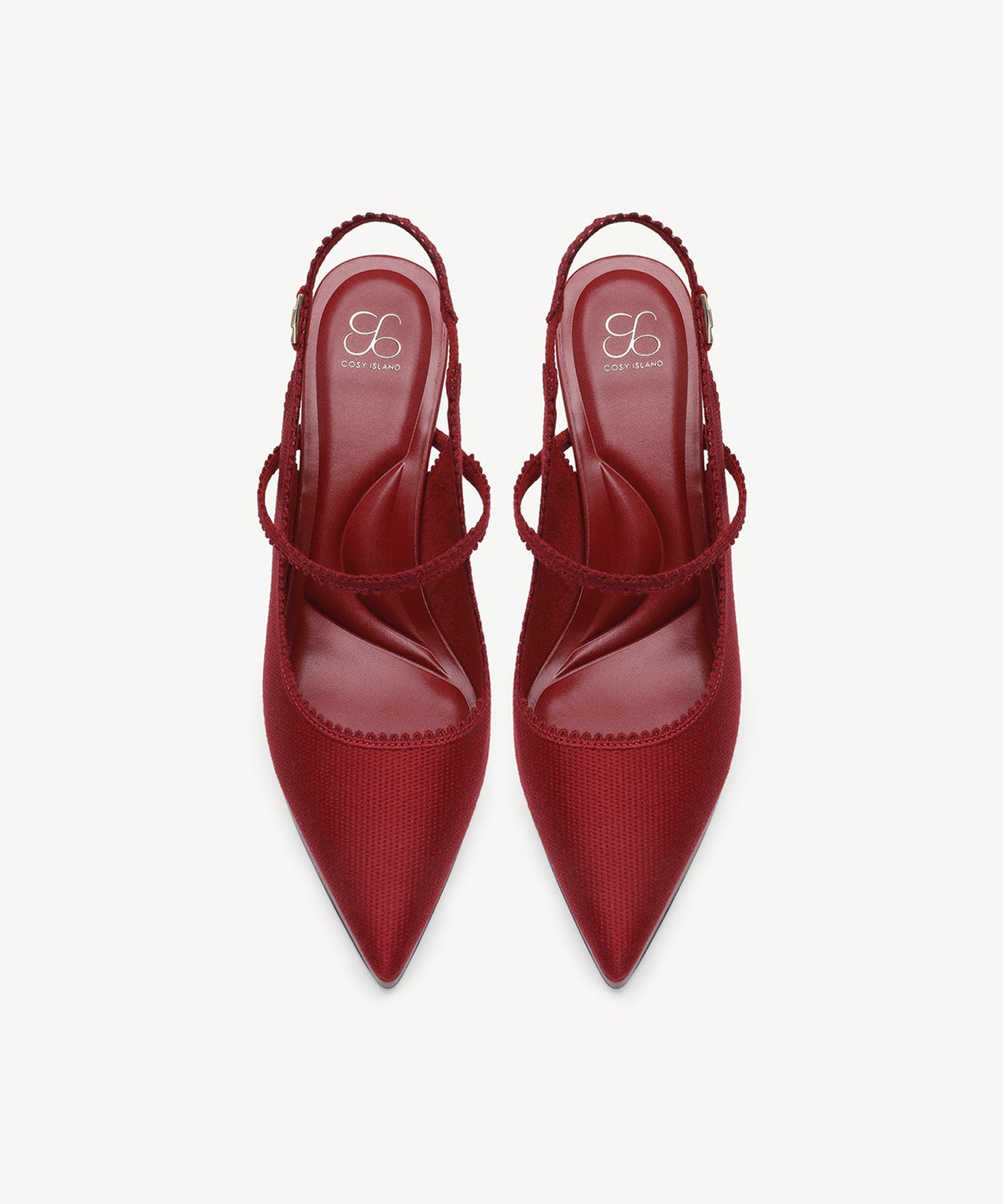 EmbroDance Pointed Toe Platform Heeled Slingback