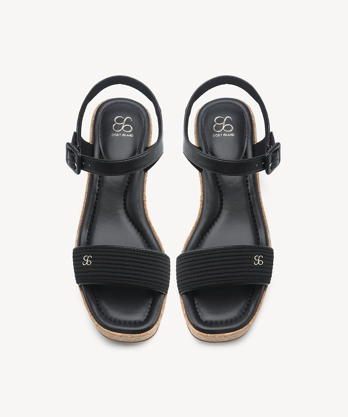 TerraLoft Square Toe Wedge Sandal