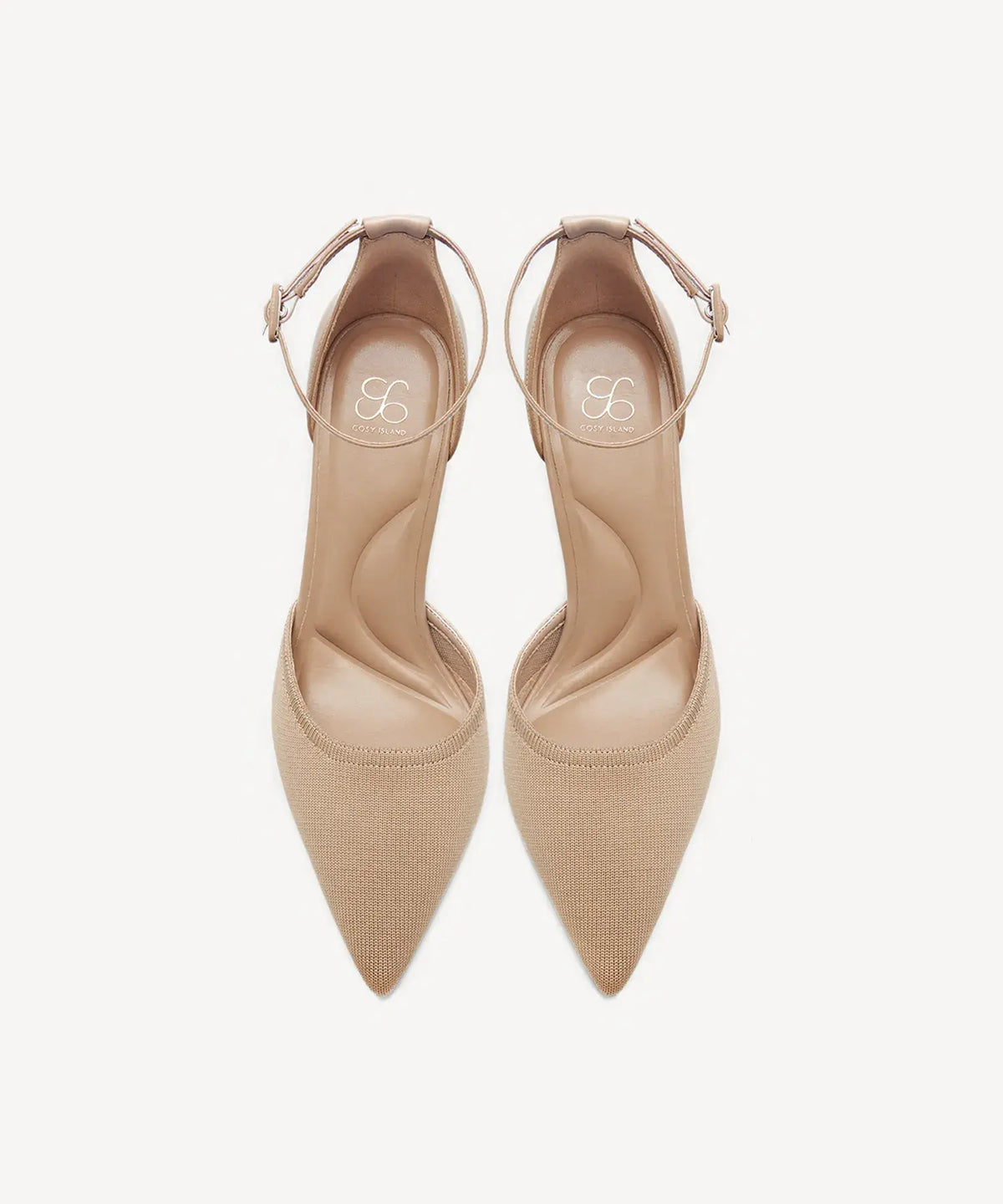 Bicolor Strapped Pointed Toe Stiletto Pump