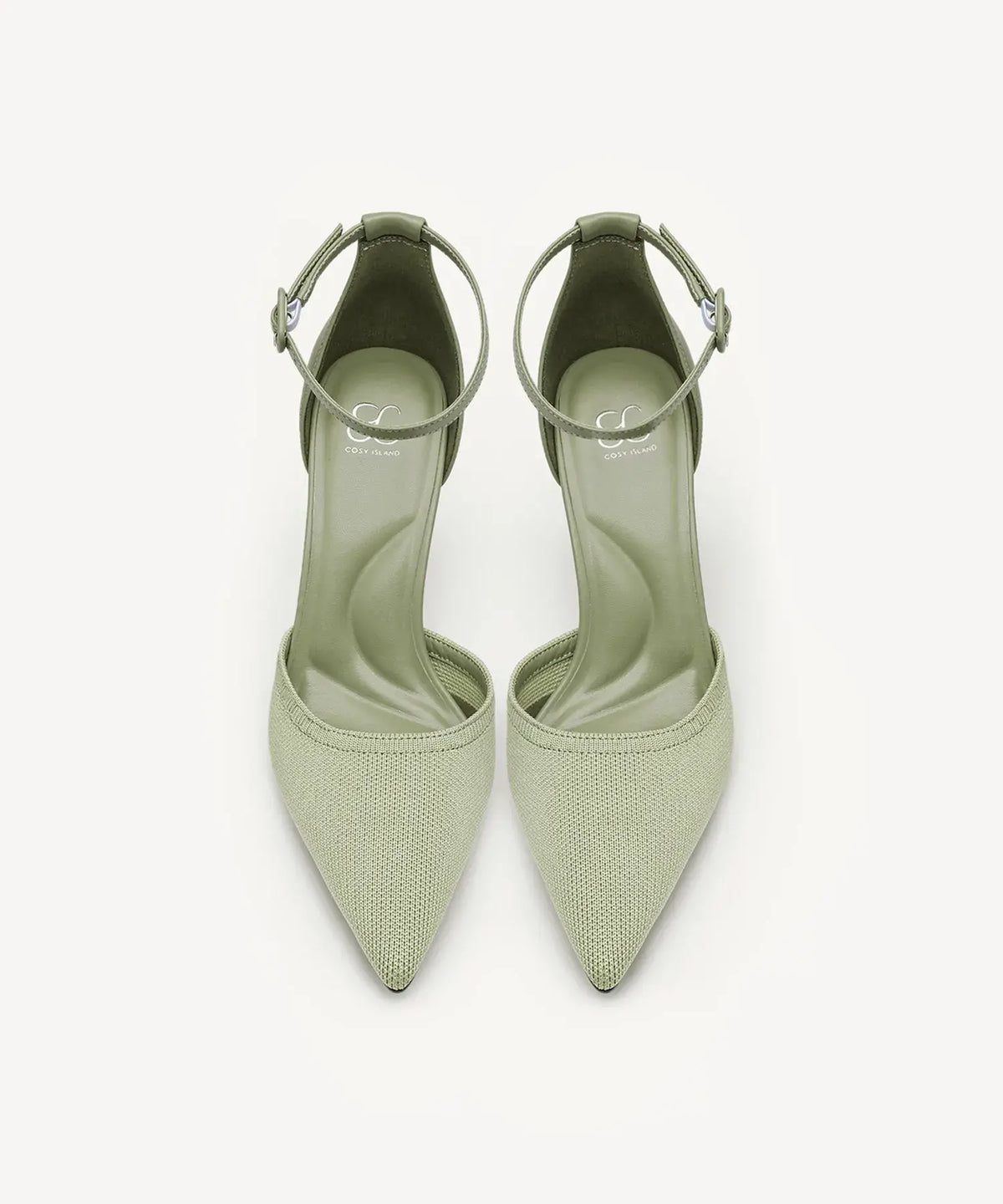 Bicolor Strapped Pointed Toe Stiletto Pump