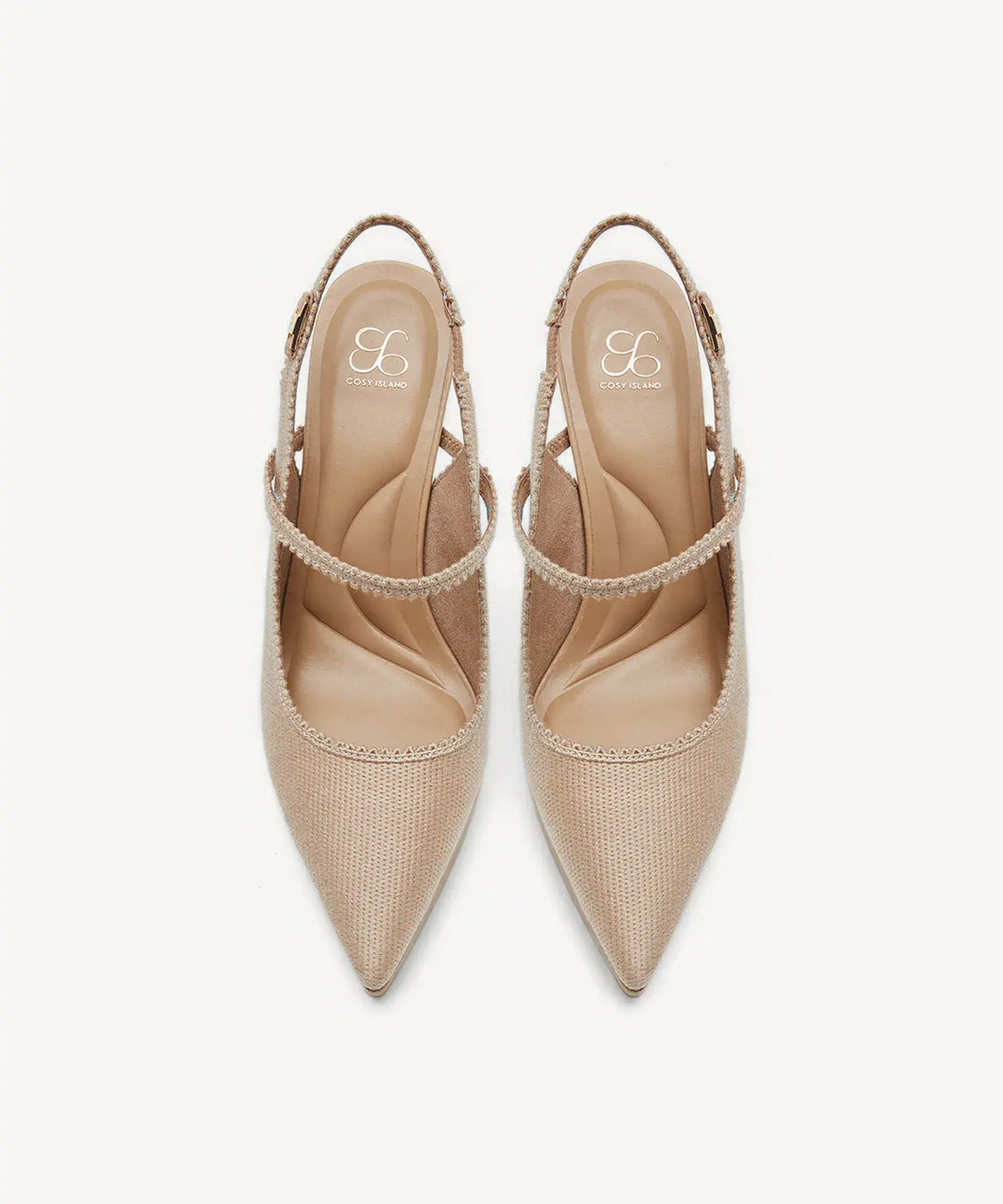 EmbroDance Pointed Toe Platform Heeled Slingback