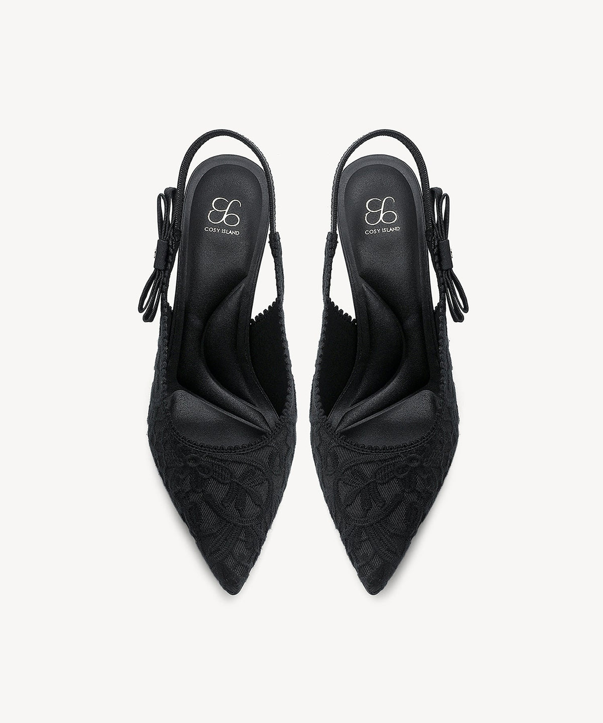 EverLush Bowknot Pointed Toe Heeled Slingback
