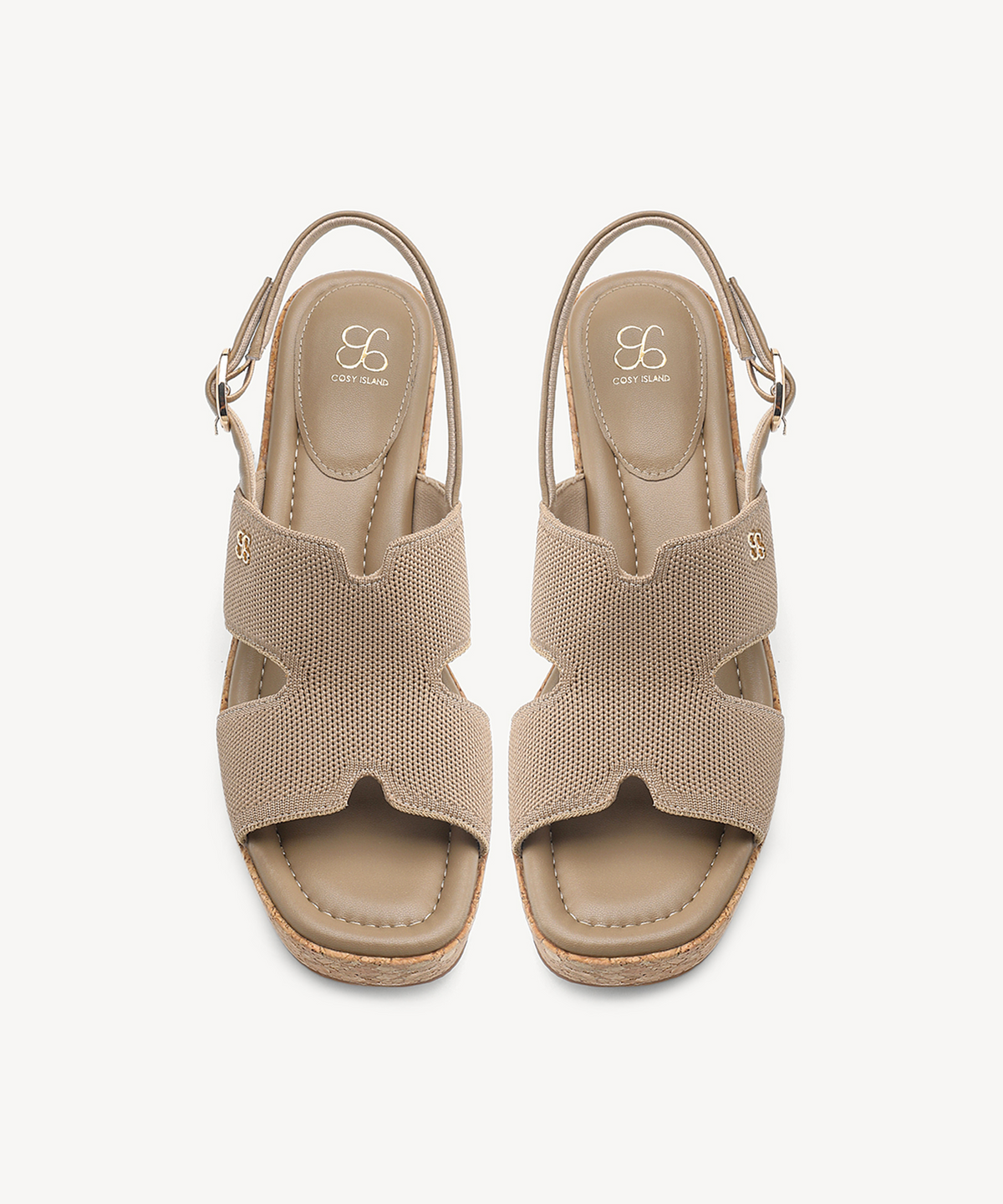 CorkLuxe H-Band Square Toe Wedge Sandal