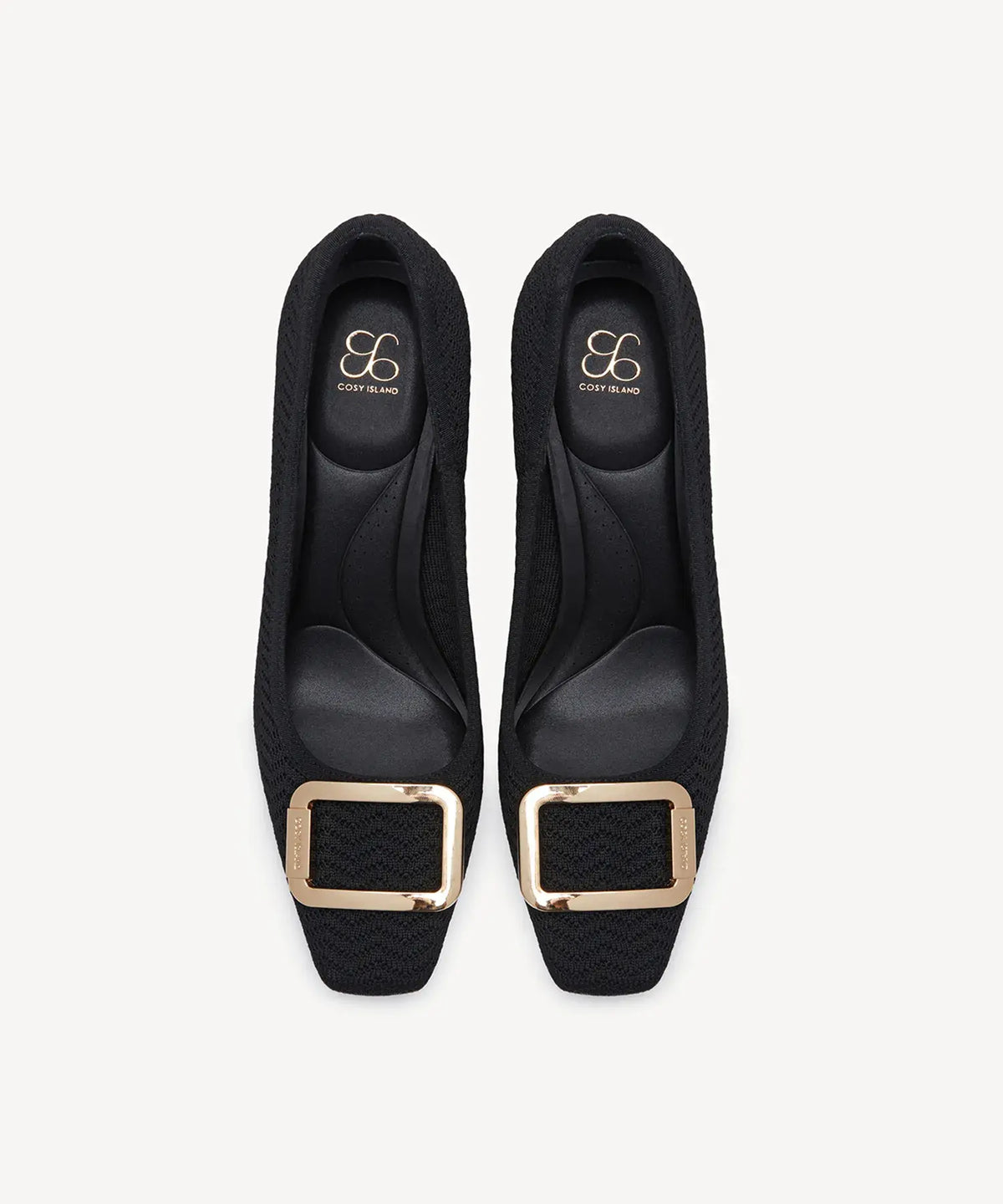 Signature Buckle Square Toe Heeled Pump