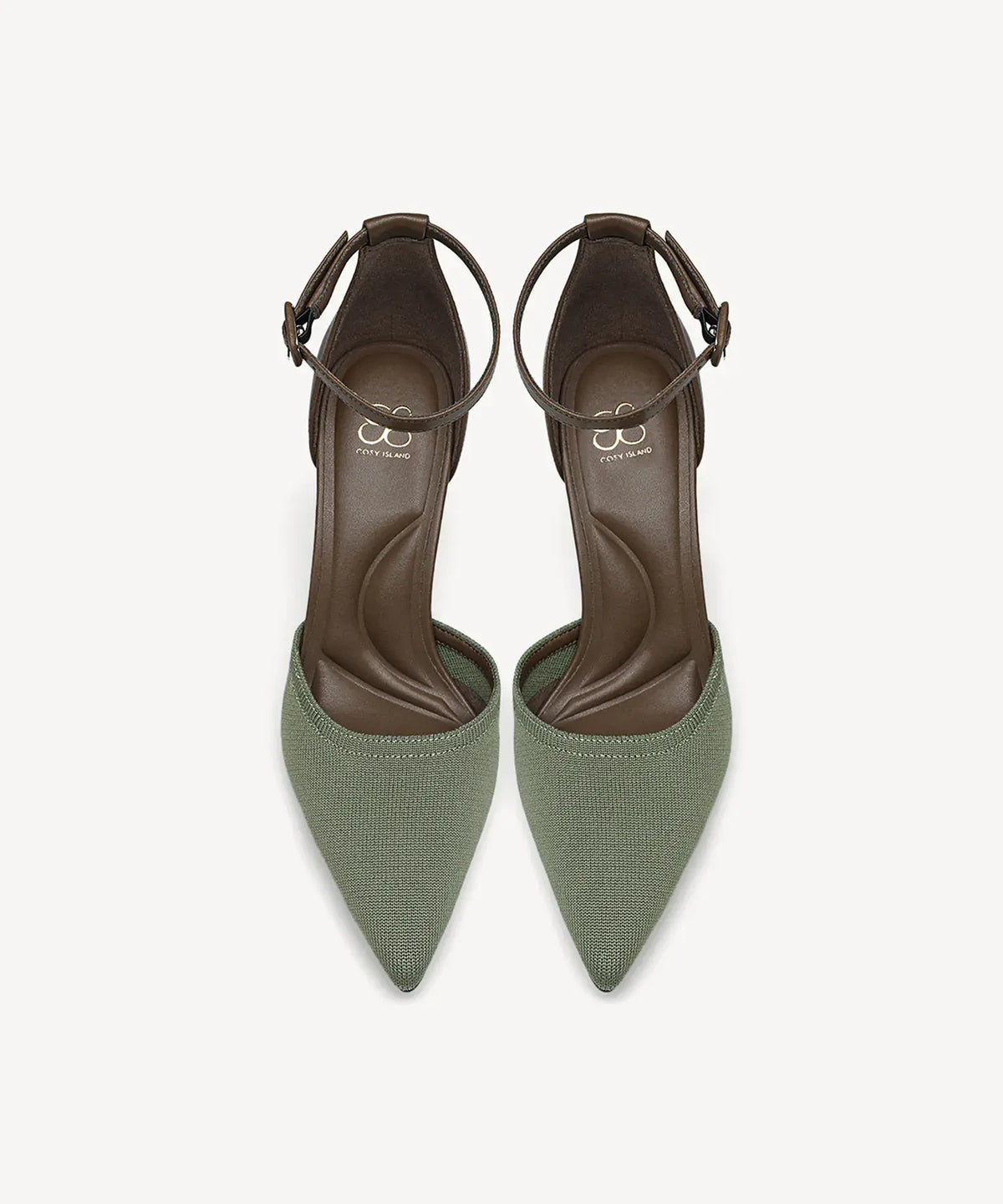 Bicolor Strapped Pointed Toe Stiletto Pump