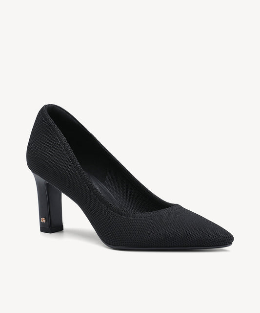 PillarMode Round Toe Block Heeled Pump