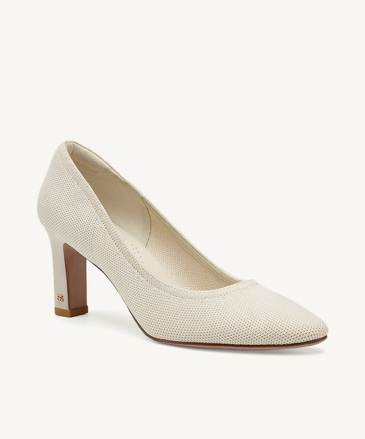 PillarMode Round Toe Block Heeled Pump