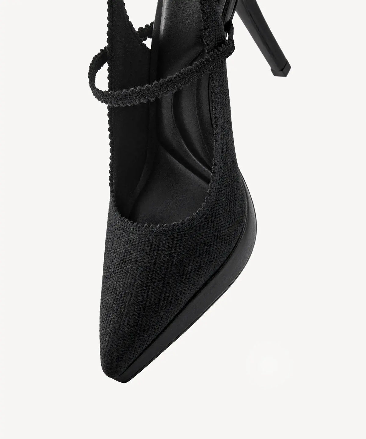 EmbroDance Pointed Toe Platform Heeled Slingback