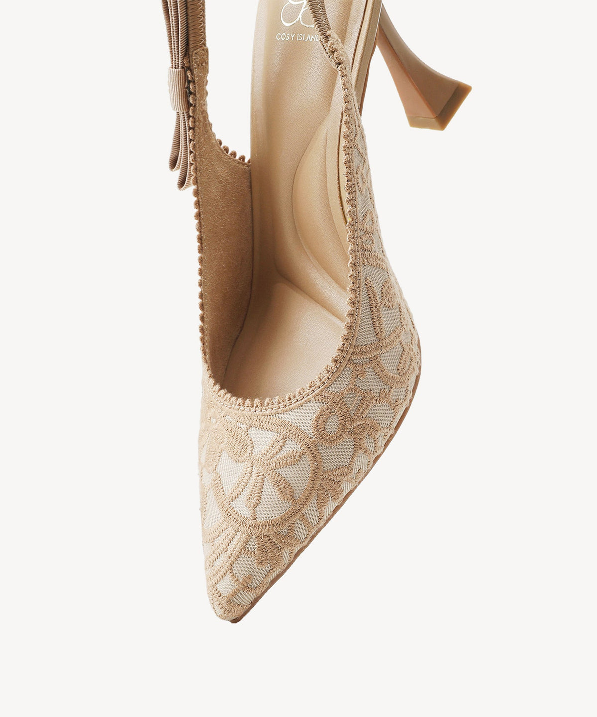 EverLush Bowknot Pointed Toe Heeled Slingback