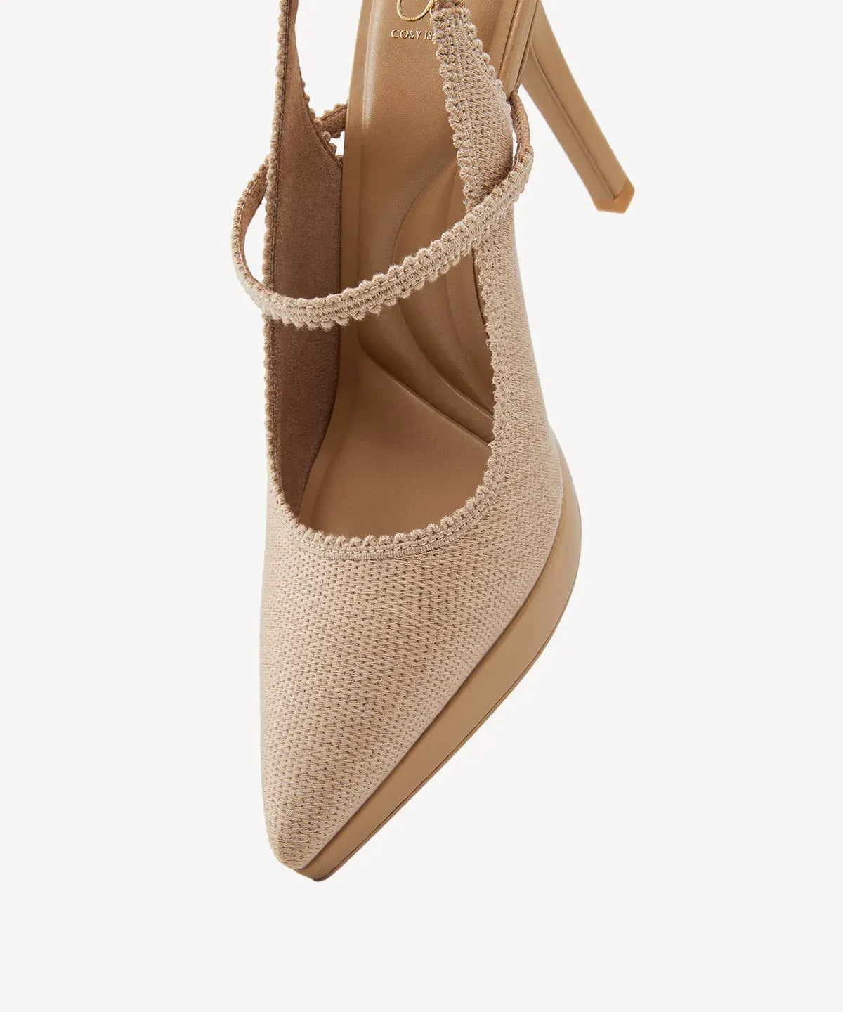EmbroDance Pointed Toe Platform Heeled Slingback
