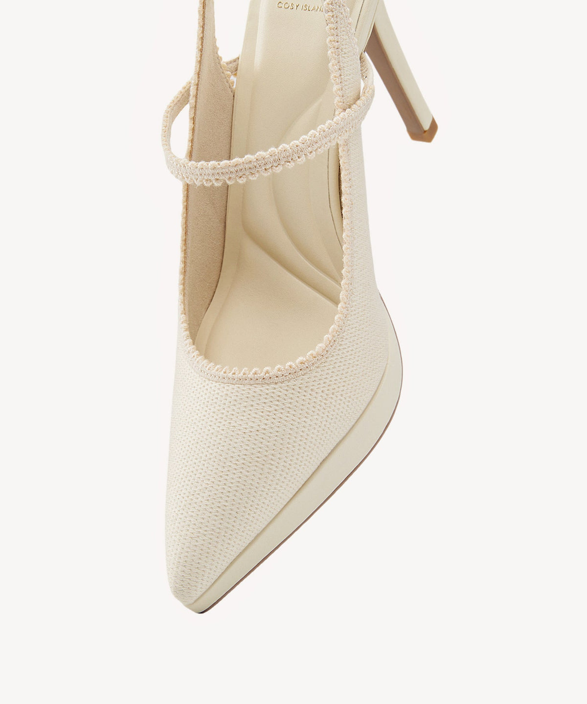 EmbroDance Pointed Toe Platform Heeled Slingback