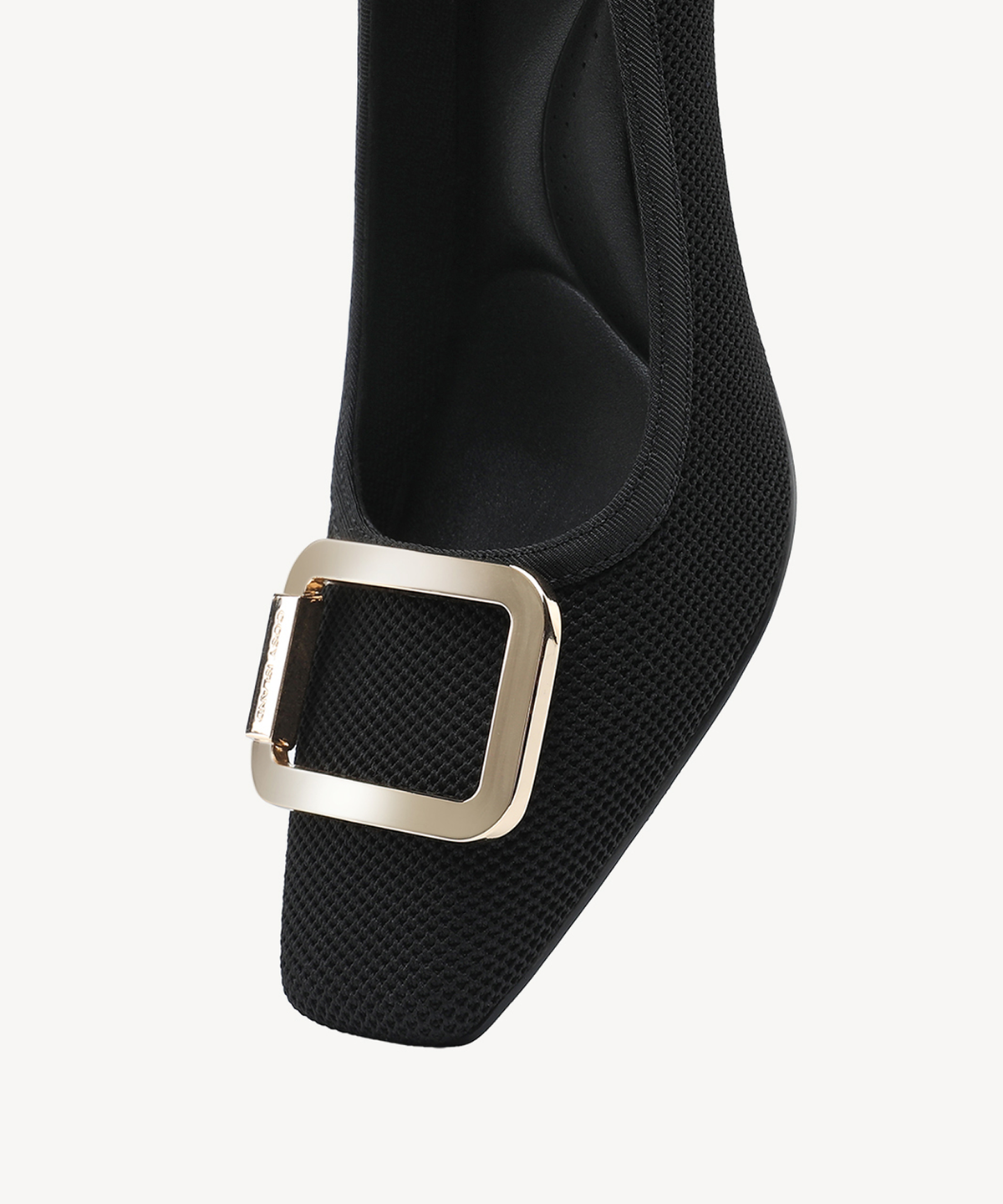 Signature Buckle Square Toe Heeled Pump
