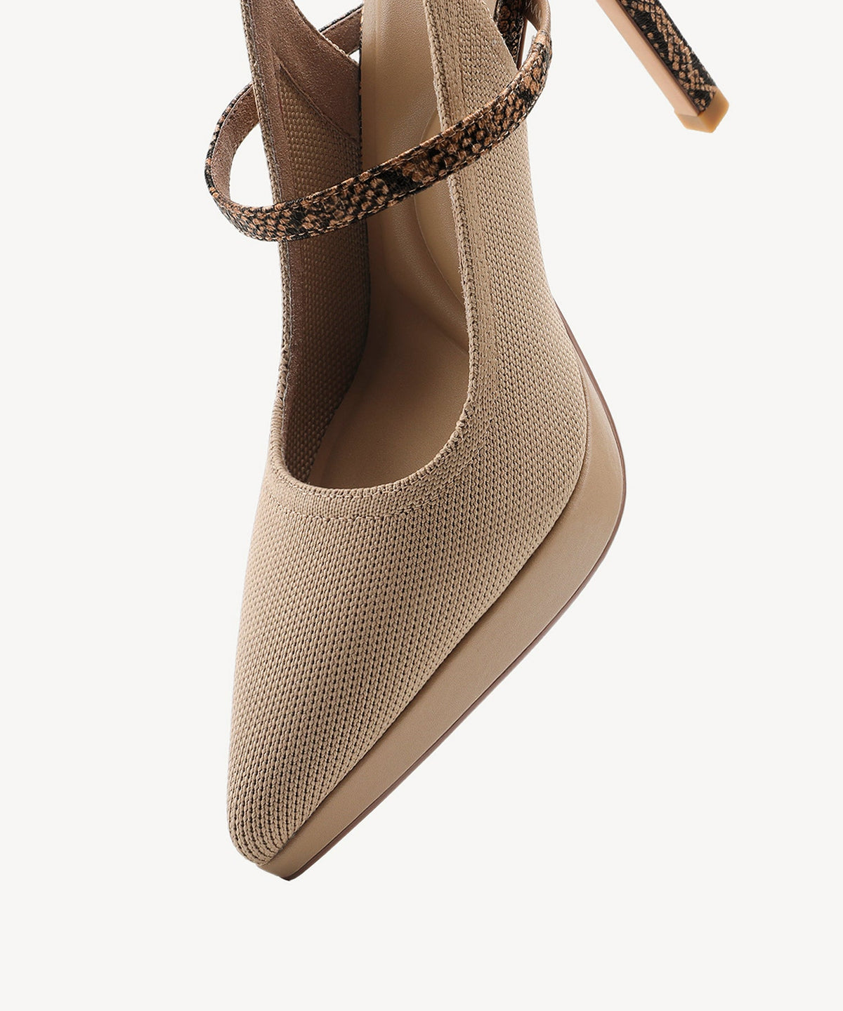 EmbroDance Pointed Toe Platform Heeled Slingback