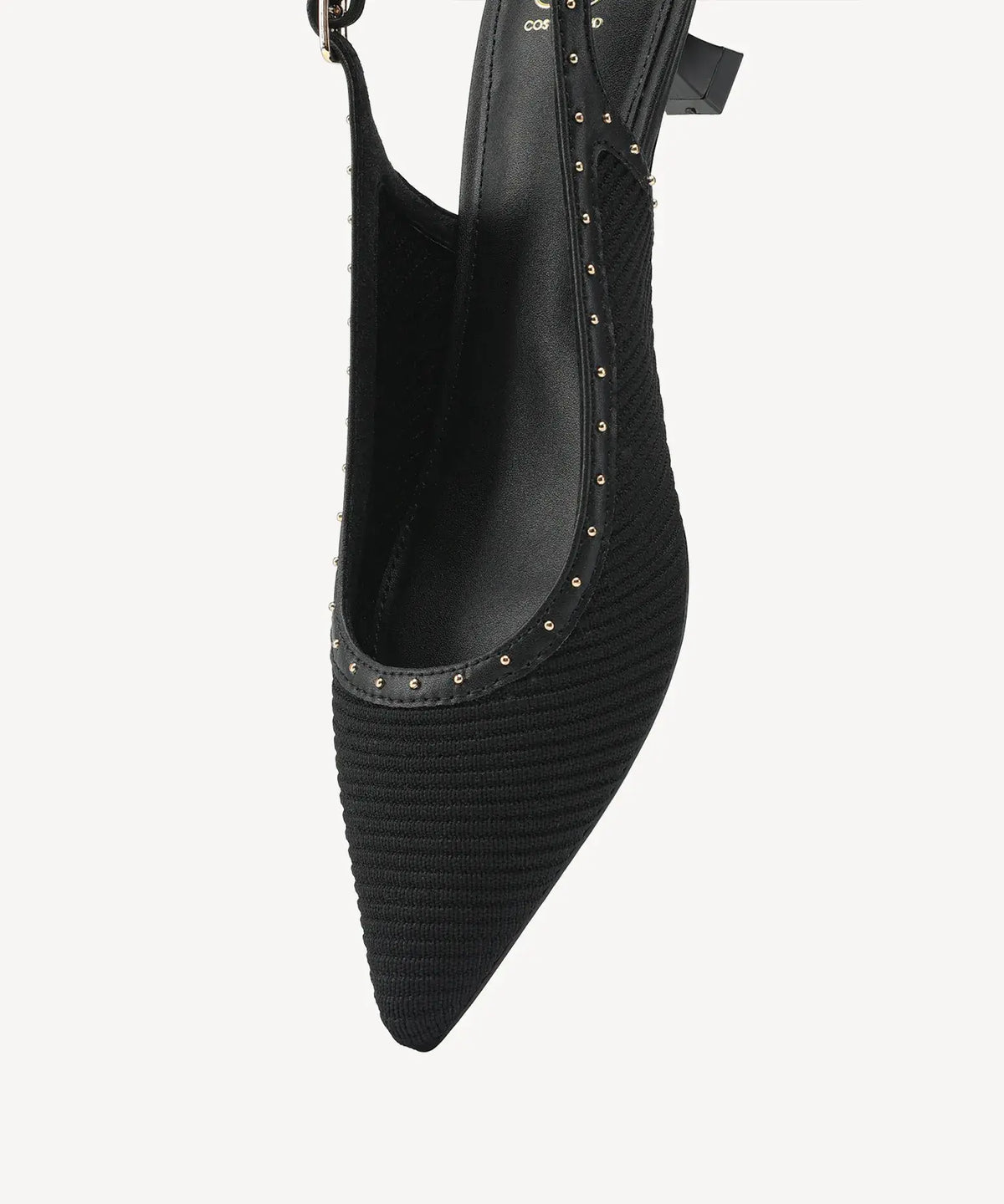 Stud-Trim Elegant Kitten Heeled Slingback