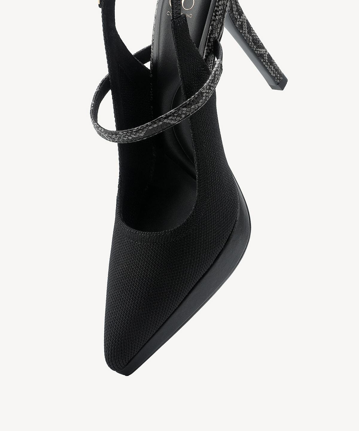 EmbroDance Pointed Toe Platform Heeled Slingback