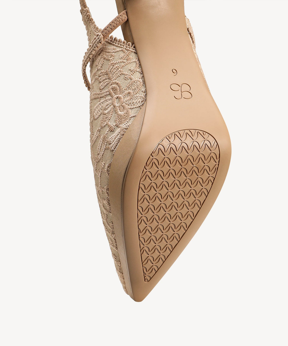 EmbroDance Pointed Toe Platform Heeled Slingback