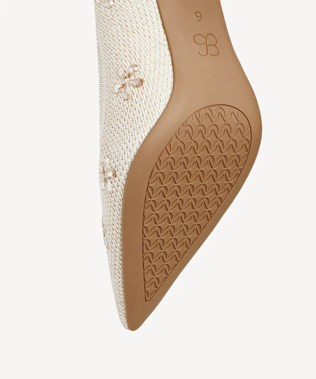 Crystal Flower Pointed Toe Heeled Pump