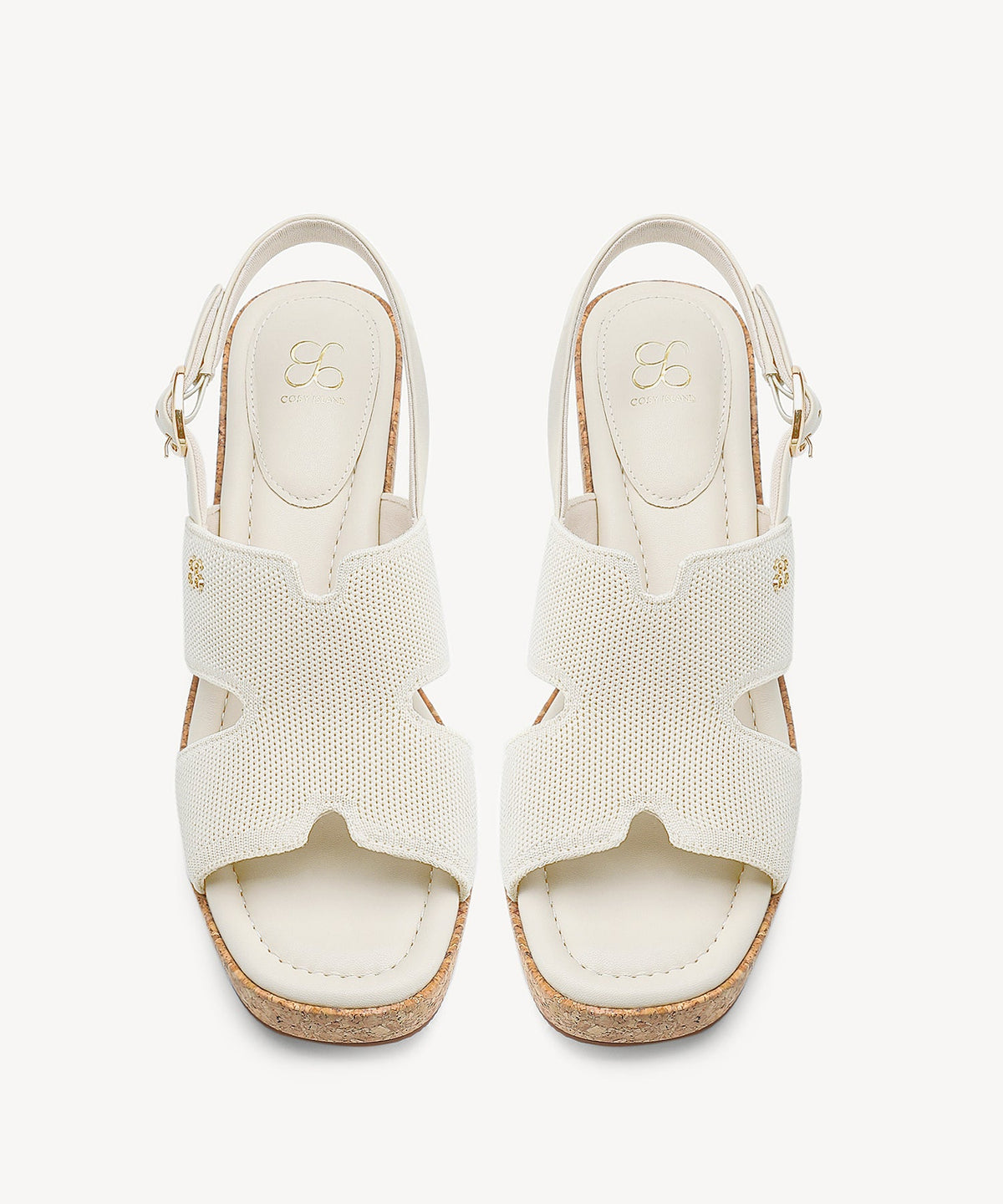 CorkLuxe H-Band Square Toe Wedge Sandal