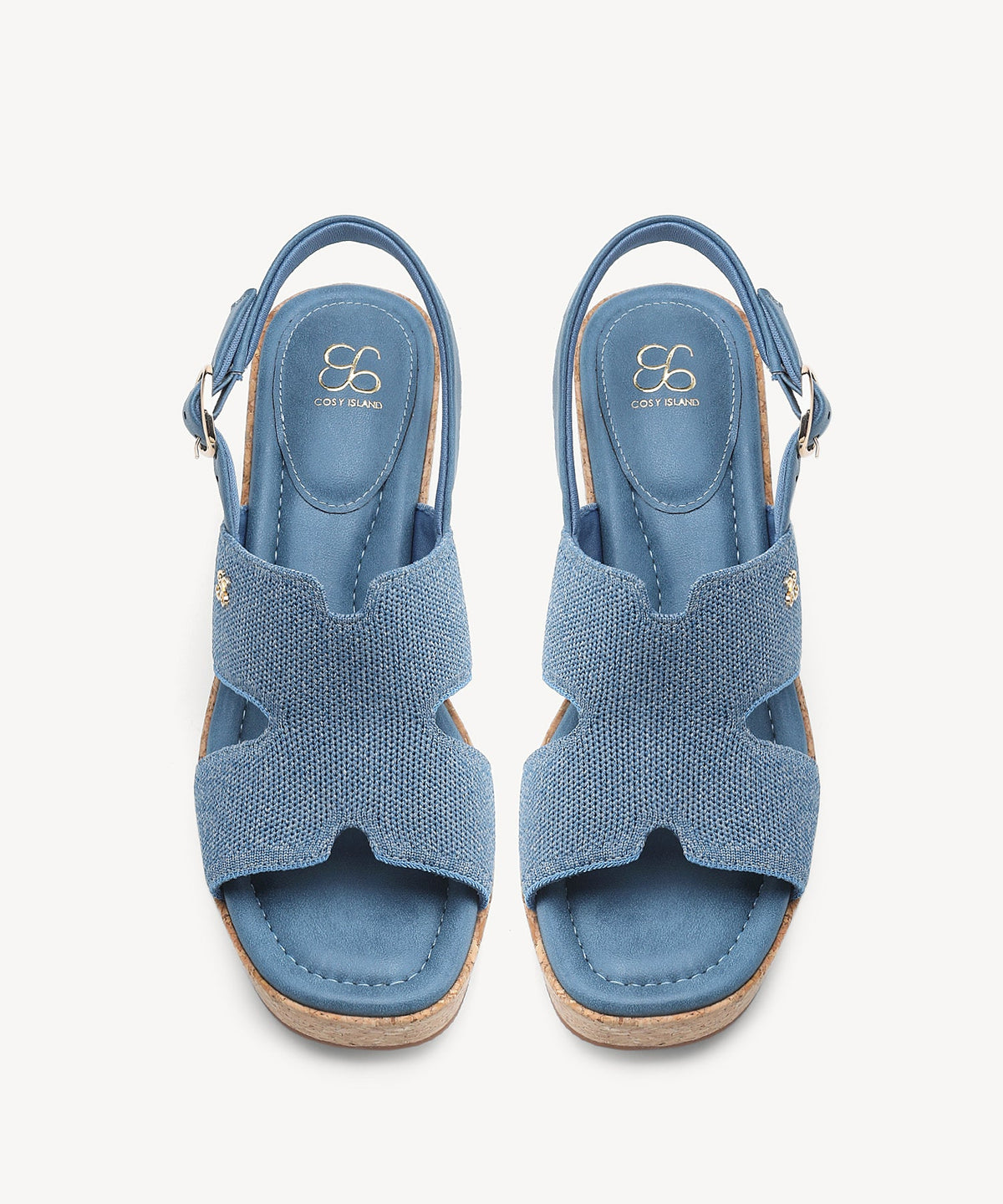 CorkLuxe H-Band Square Toe Wedge Sandal