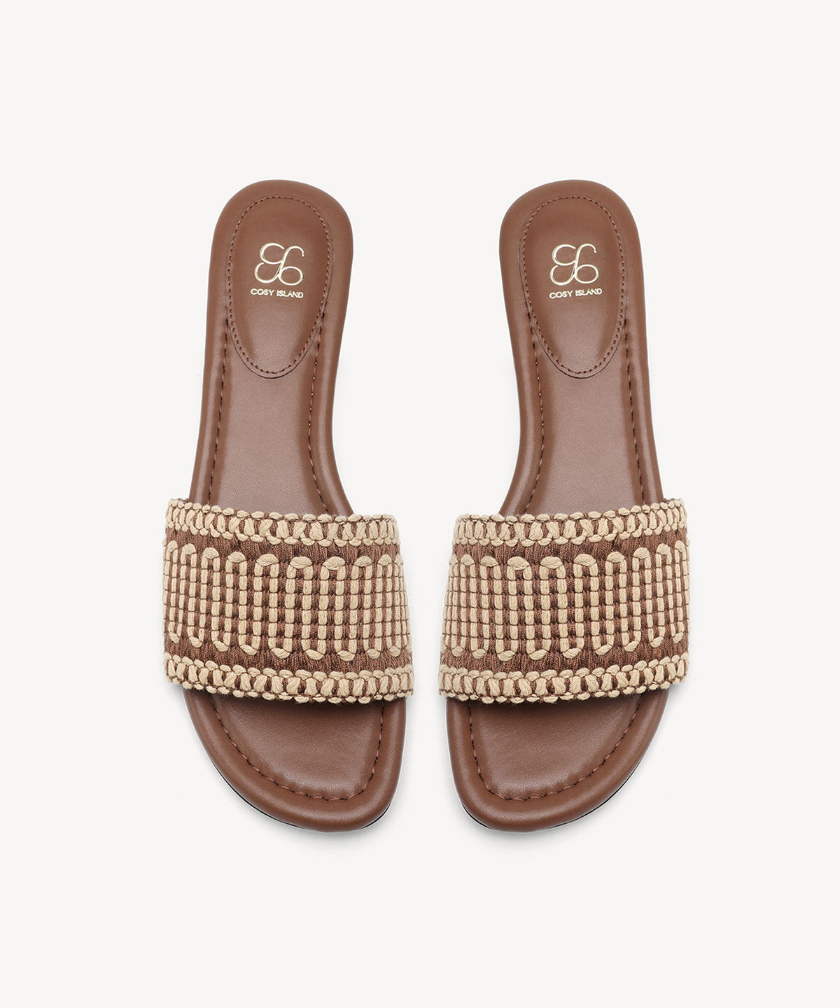 OasisSlide Soft Knit Open Toe Flat Sandal