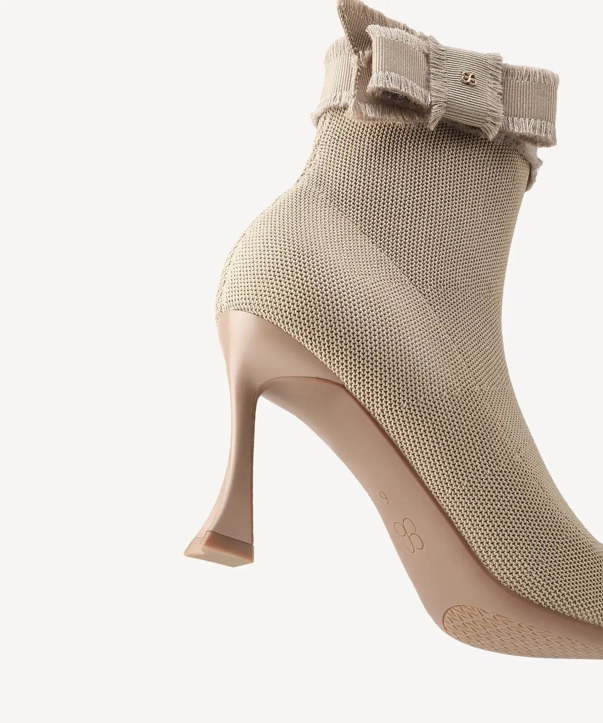 BelleKnit Bow Pointed Toe Heeled Ankle Boot