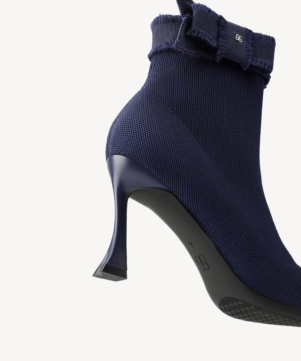 BelleKnit Bow Pointed Toe Heeled Ankle Boot