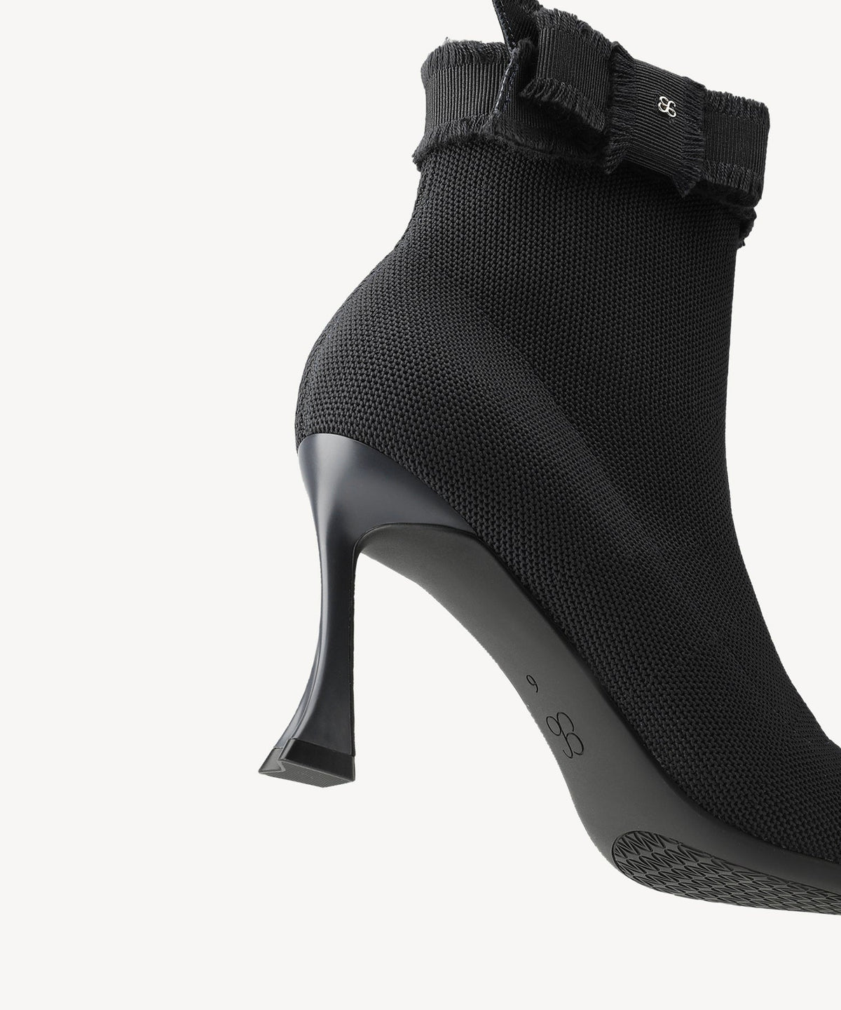 BelleKnit Bow Pointed Toe Heeled Ankle Boot