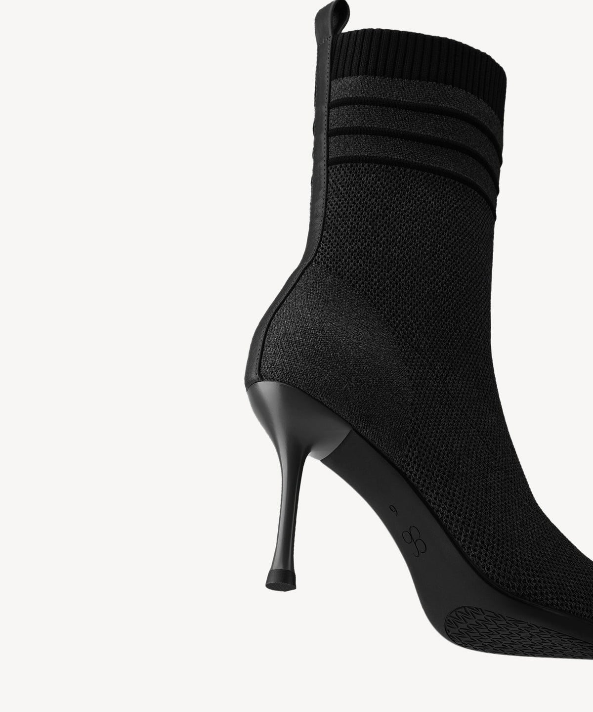 KnitBand Pointed Toe Heeled Ankle Boot