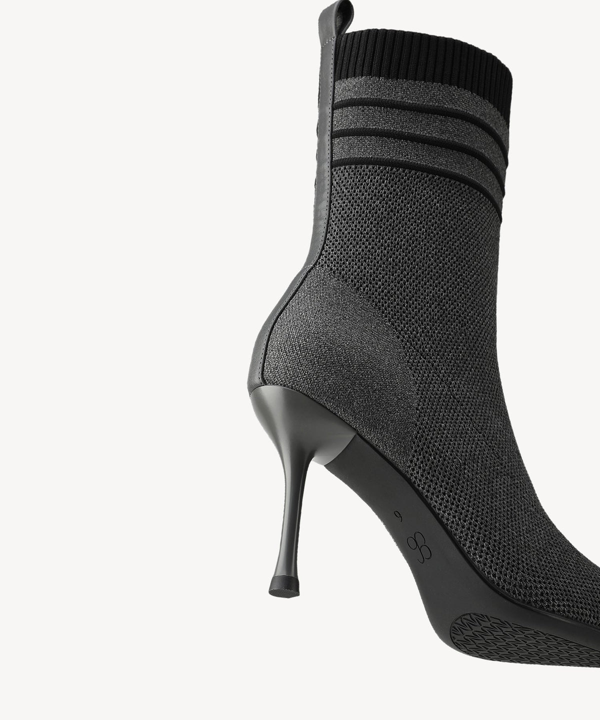 KnitBand Pointed Toe Heeled Ankle Boot
