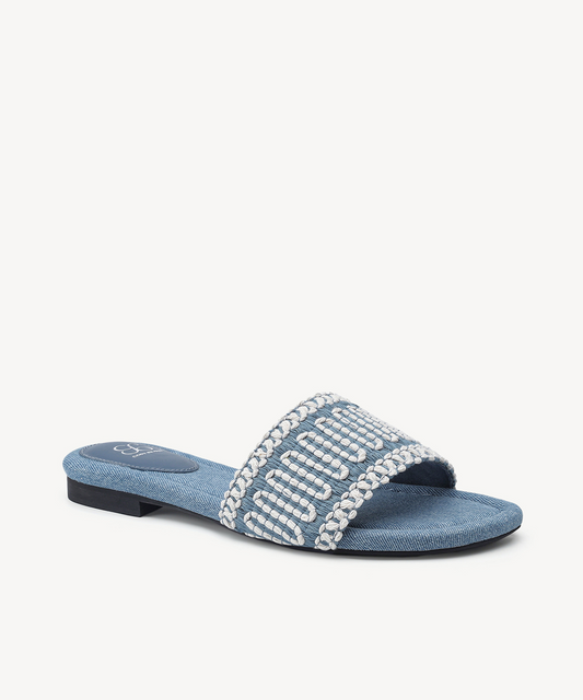OasisSlide Soft Knit Open Toe Flat Sandal