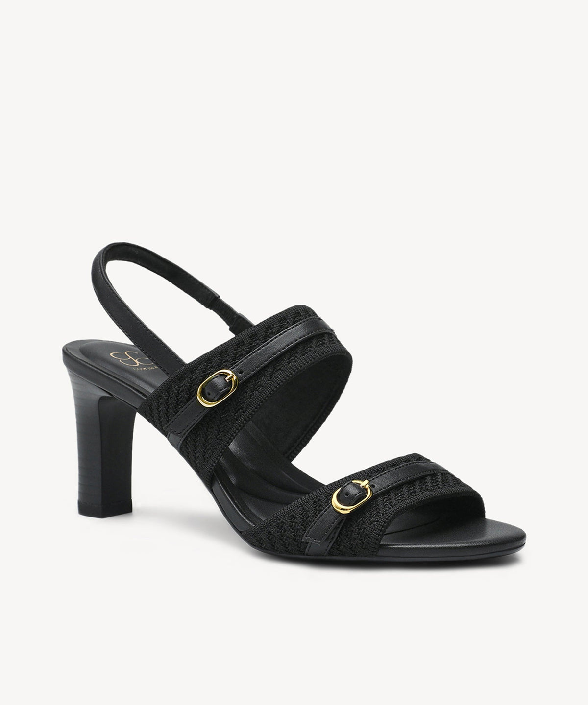 SteadyWeave Block Heeled Double Strap Sandal