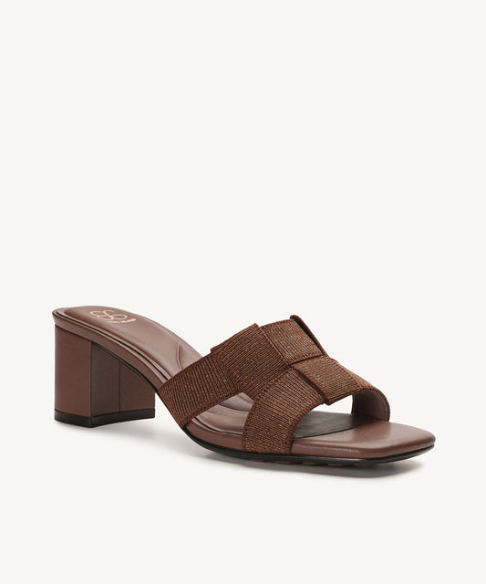 PebbleGrace Woven Block Heeled Sandal