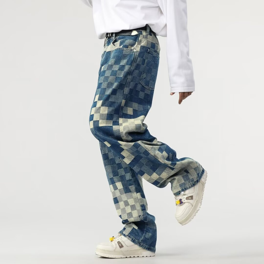 Vaqueros de denim con efecto mosaico