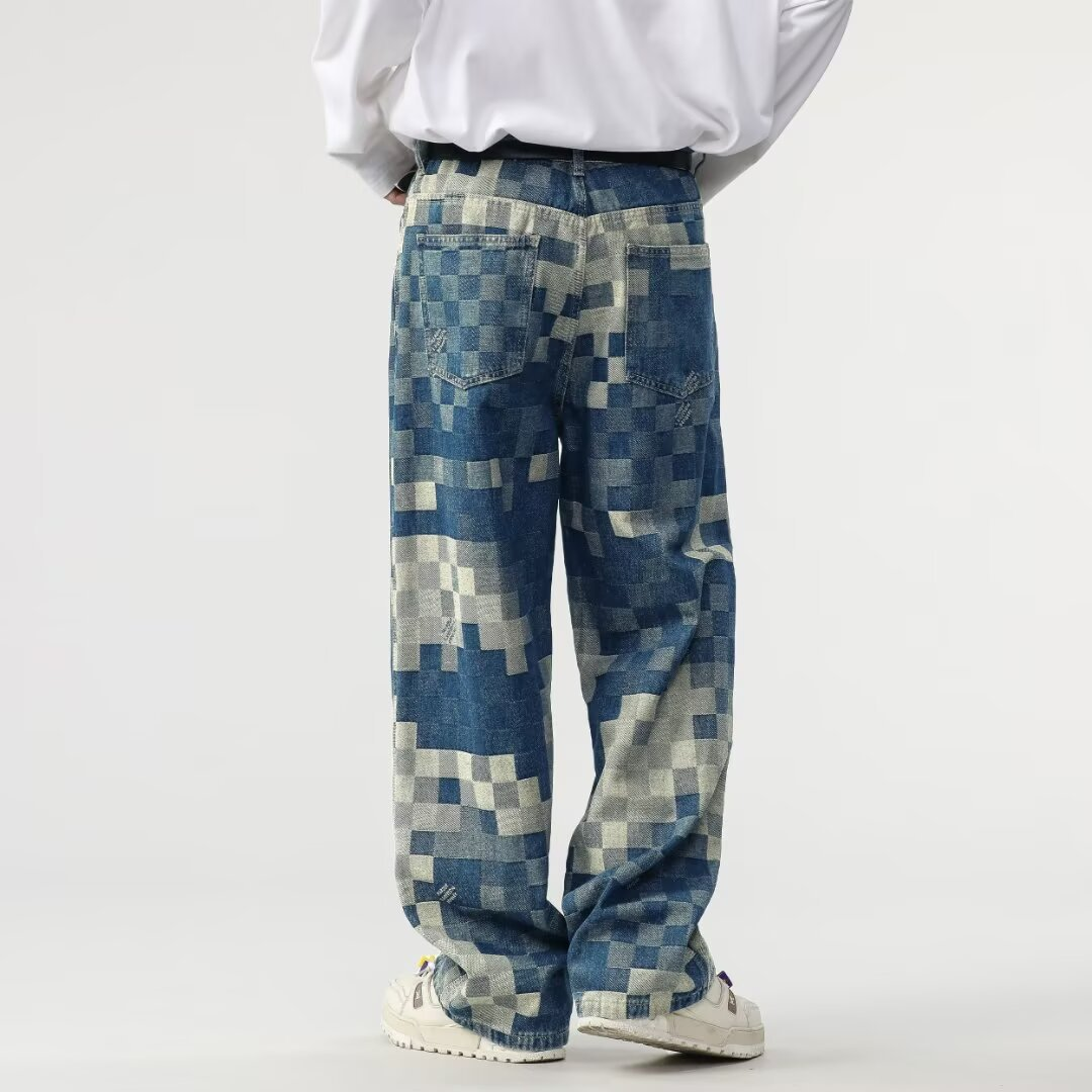Vaqueros de denim con efecto mosaico