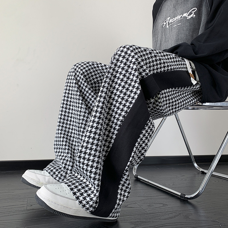 Pantalón de chándal estanpado pata de gallo