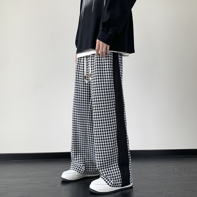 Pantalón de chándal estanpado pata de gallo