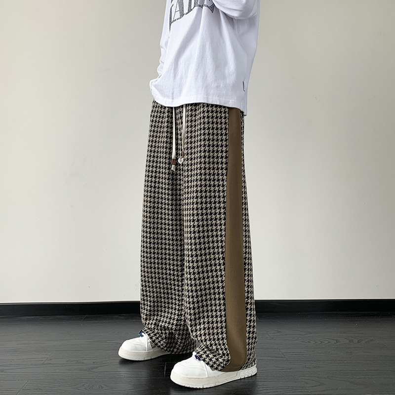 Pantalón de chándal estanpado pata de gallo