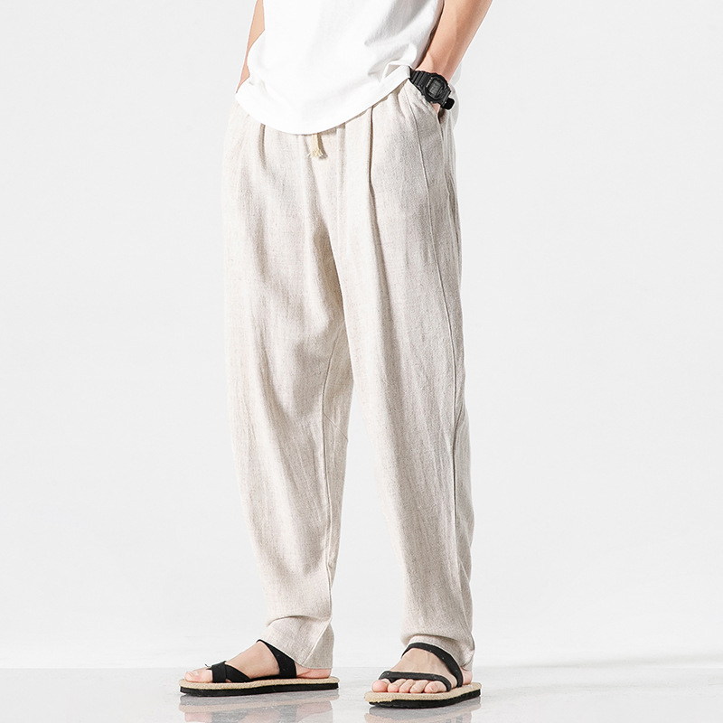 Pantalones de lino de corte holgado Nikolai