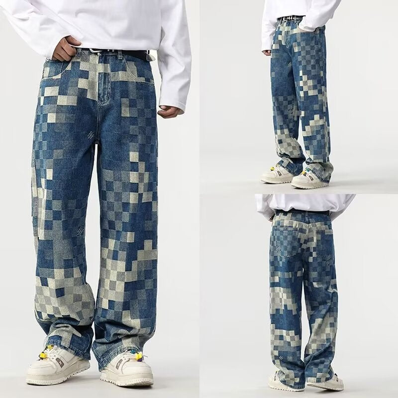 Vaqueros de denim con efecto mosaico