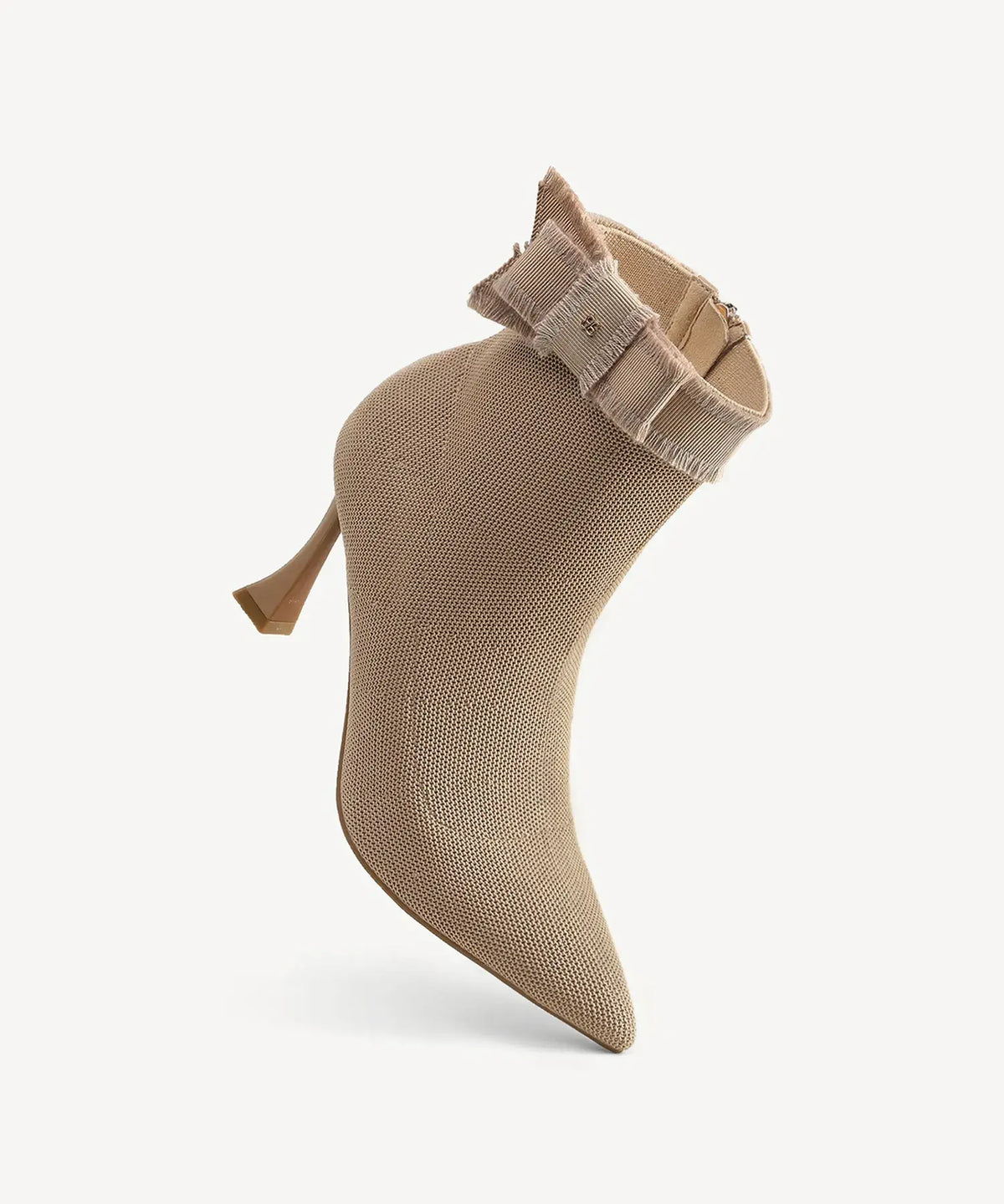 BelleKnit Bow Pointed Toe Heeled Ankle Boot