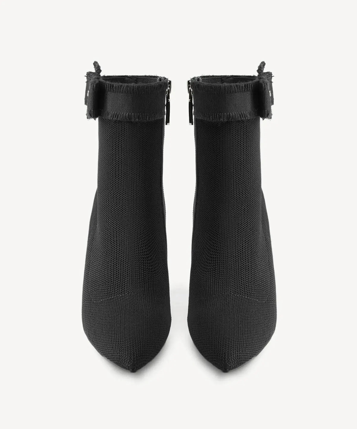 BelleKnit Bow Pointed Toe Heeled Ankle Boot