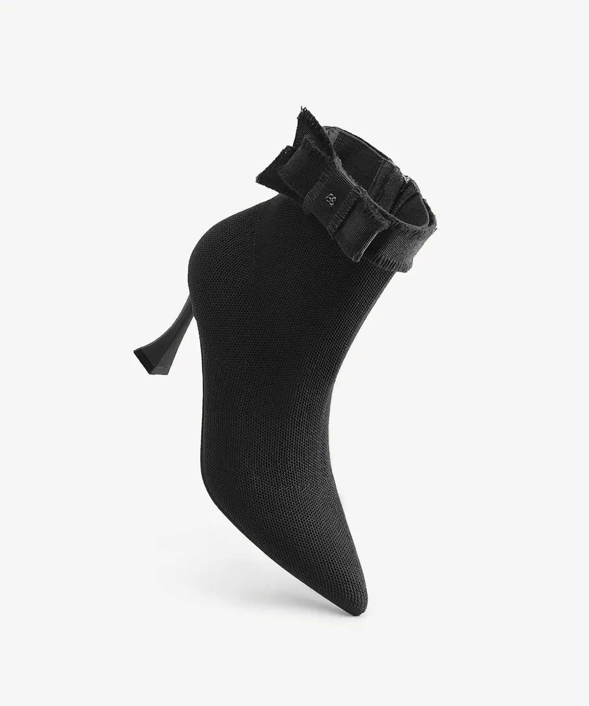 BelleKnit Bow Pointed Toe Heeled Ankle Boot