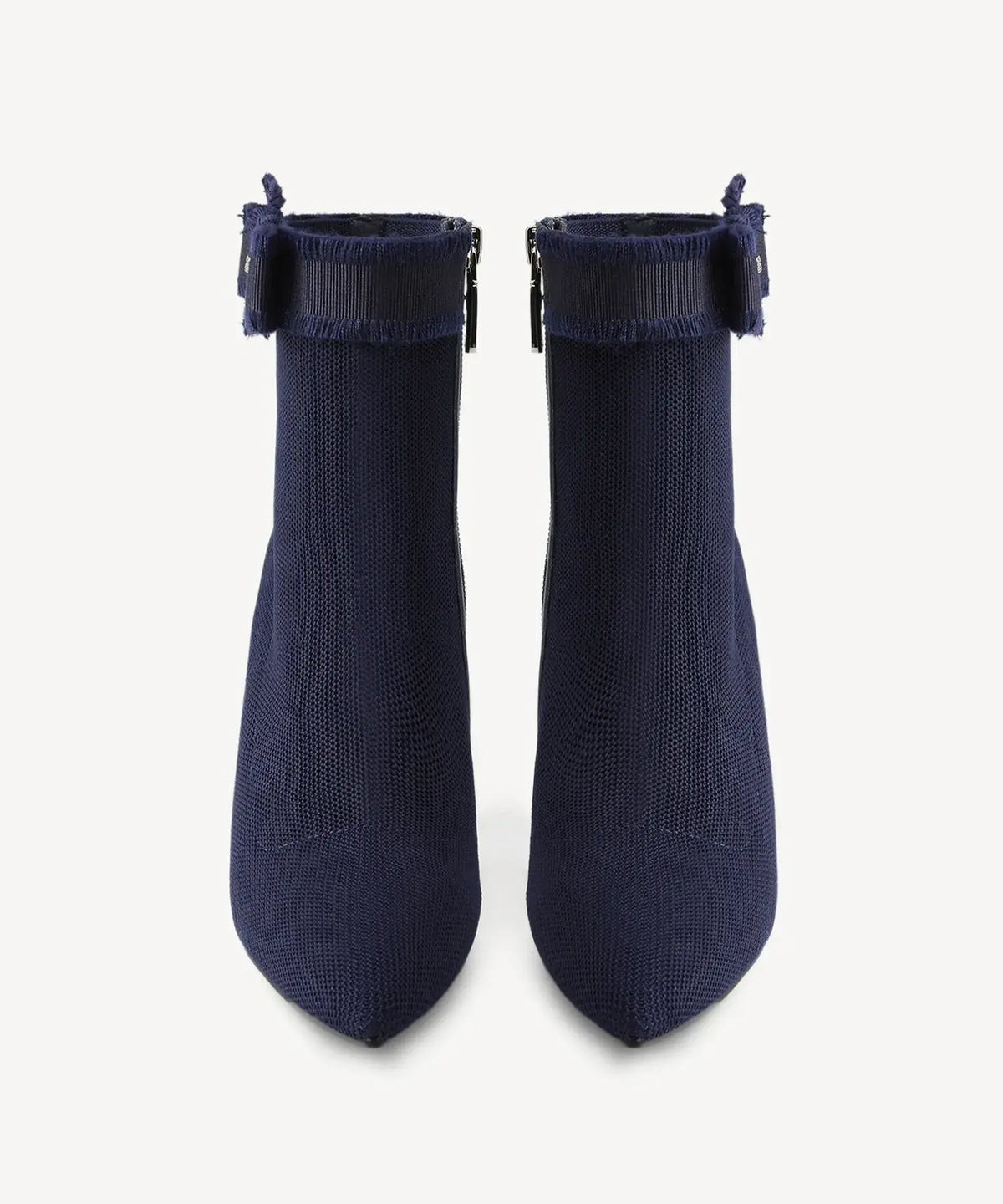 BelleKnit Bow Pointed Toe Heeled Ankle Boot