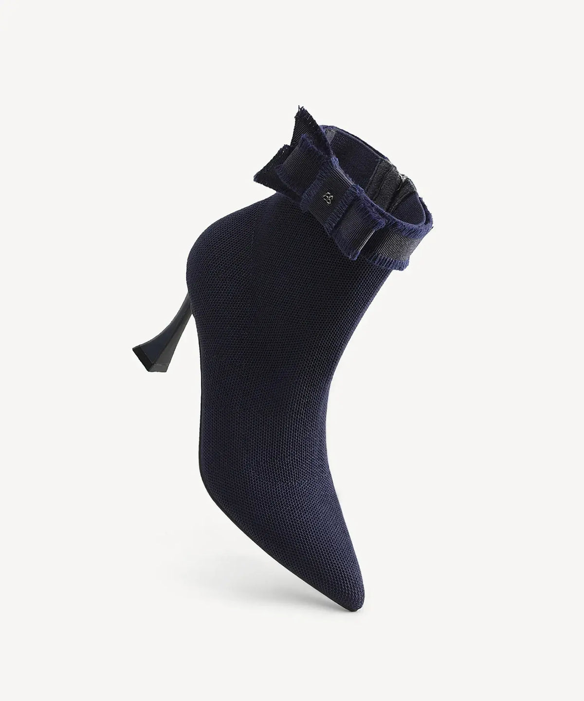 BelleKnit Bow Pointed Toe Heeled Ankle Boot