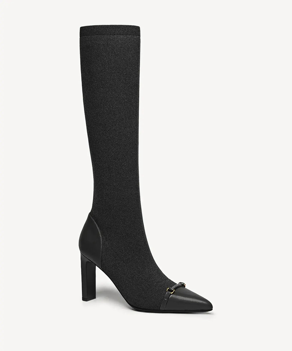 LuxeBit Pointed Toe Heeled High Boot