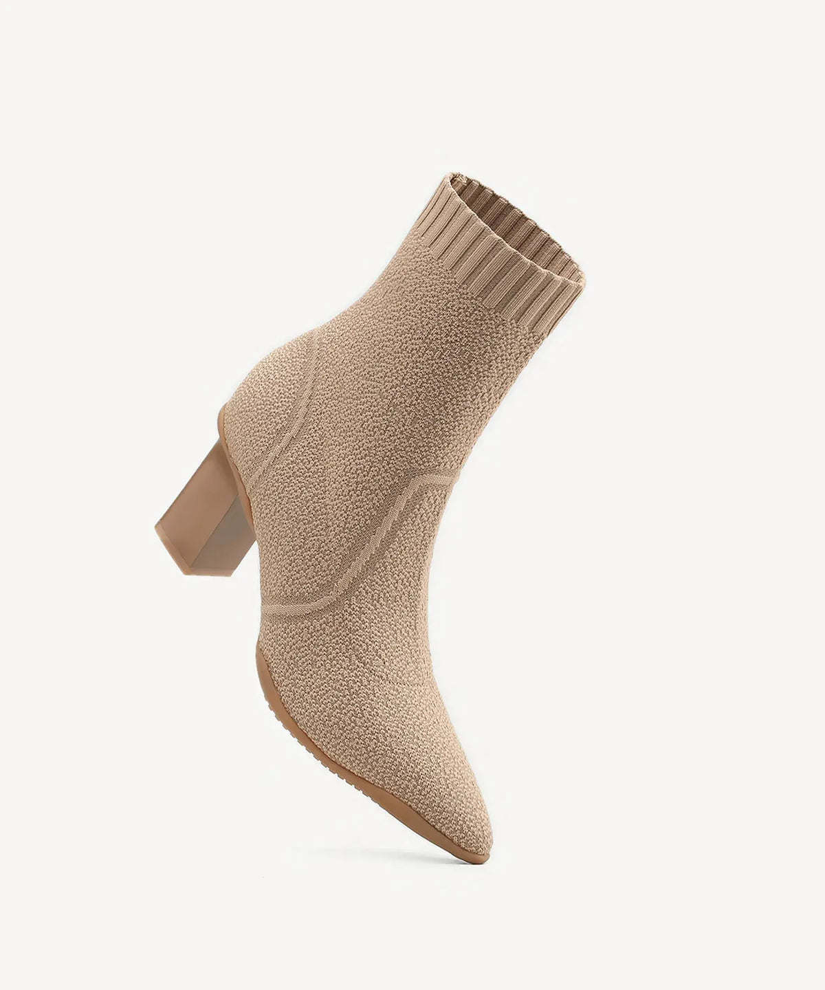 BelleVoyage Block Pointed Toe Sock Ankle Boot