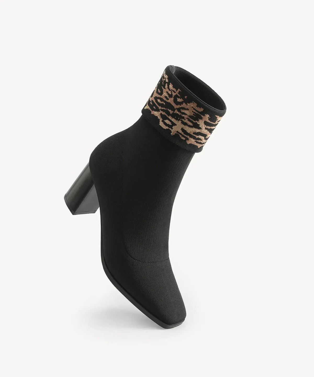 UrbanCuff Square Toe Block Heeled Ankle Boot